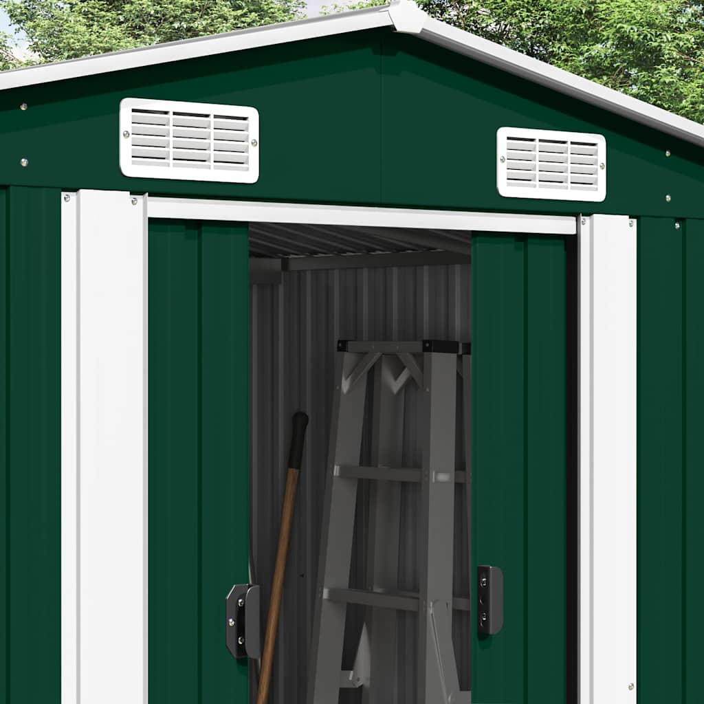 Casetta da Giardino 257x392x181 cm in Metallo Verde