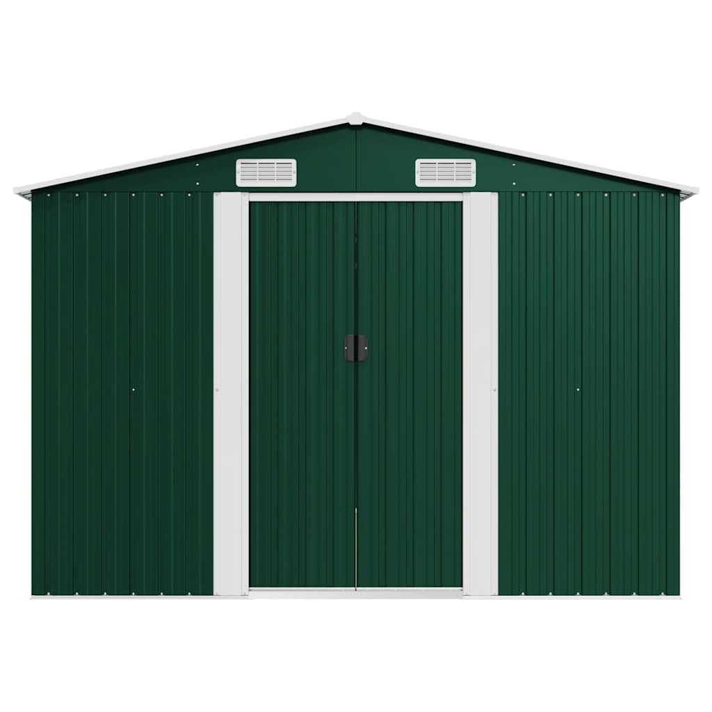 Casetta da Giardino 257x392x181 cm in Metallo Verde