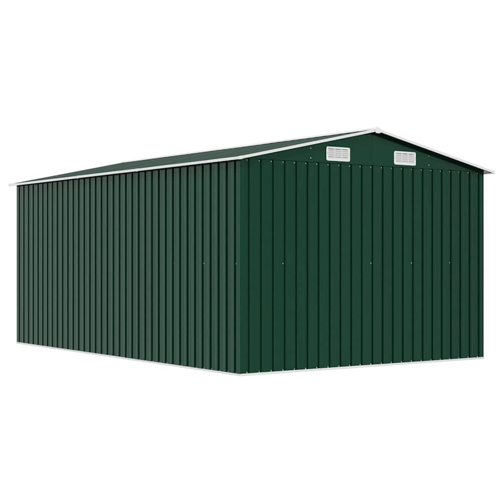 Casetta da Giardino 257x392x181 cm in Metallo Verde