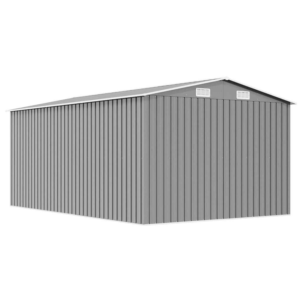 Casetta da Giardino 257x392x181 cm in Metallo Grigio