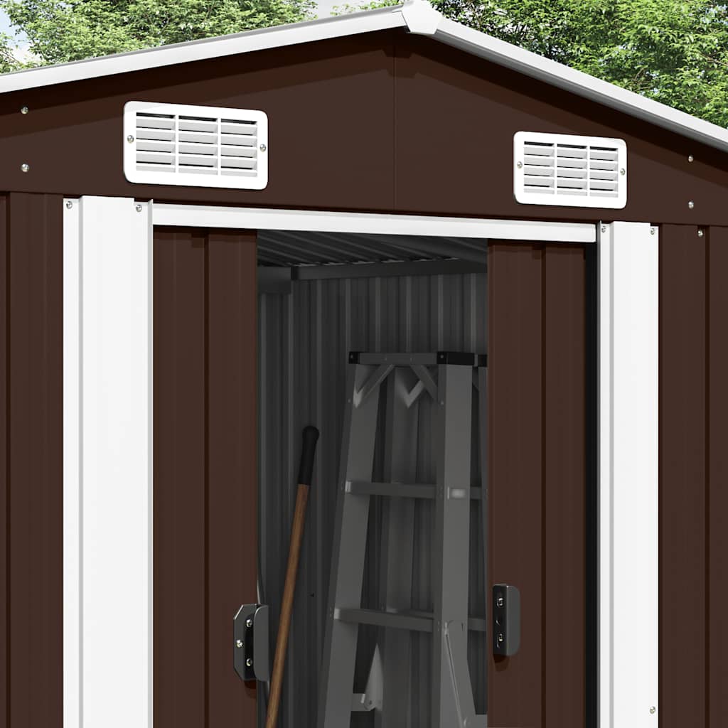 Casetta da Giardino 257x392x181 cm in Metallo Marrone