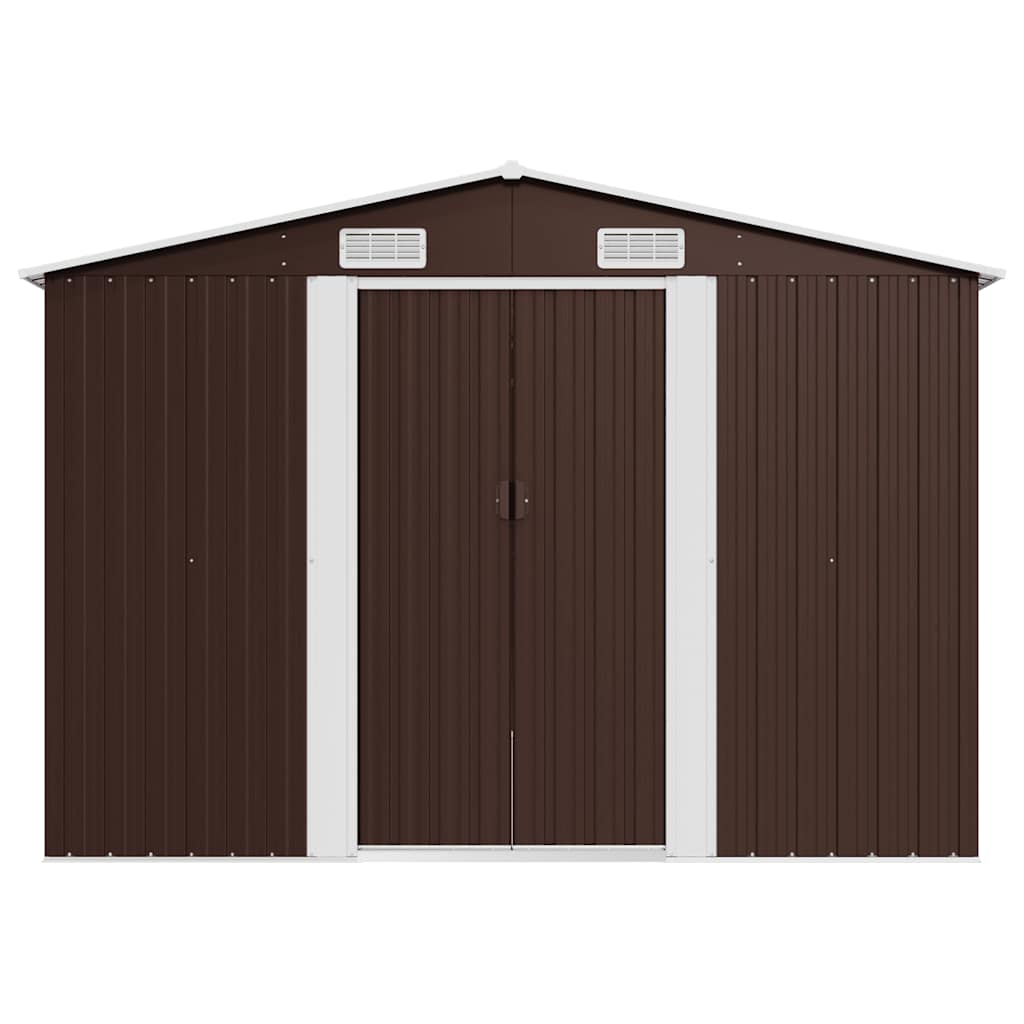 Casetta da Giardino 257x392x181 cm in Metallo Marrone