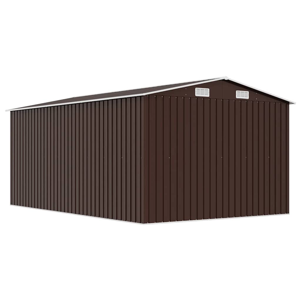 Casetta da Giardino 257x392x181 cm in Metallo Marrone