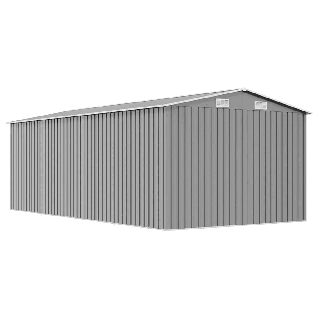 Casetta da Giardino 257x489x181 cm in Metallo Grigio