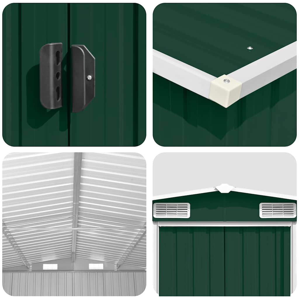 Casetta da Giardino 257x580x181 cm in Metallo Verde