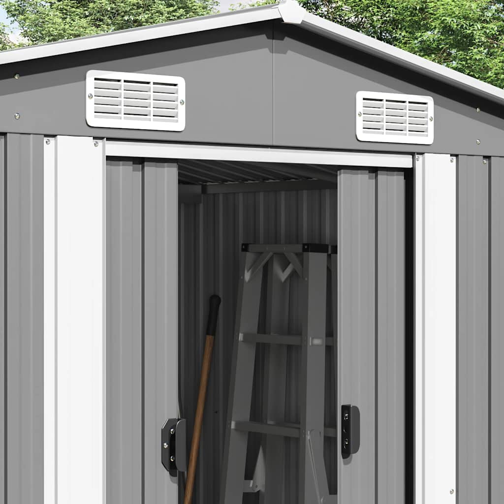Casetta da Giardino 257x580x181 cm in Metallo Grigio