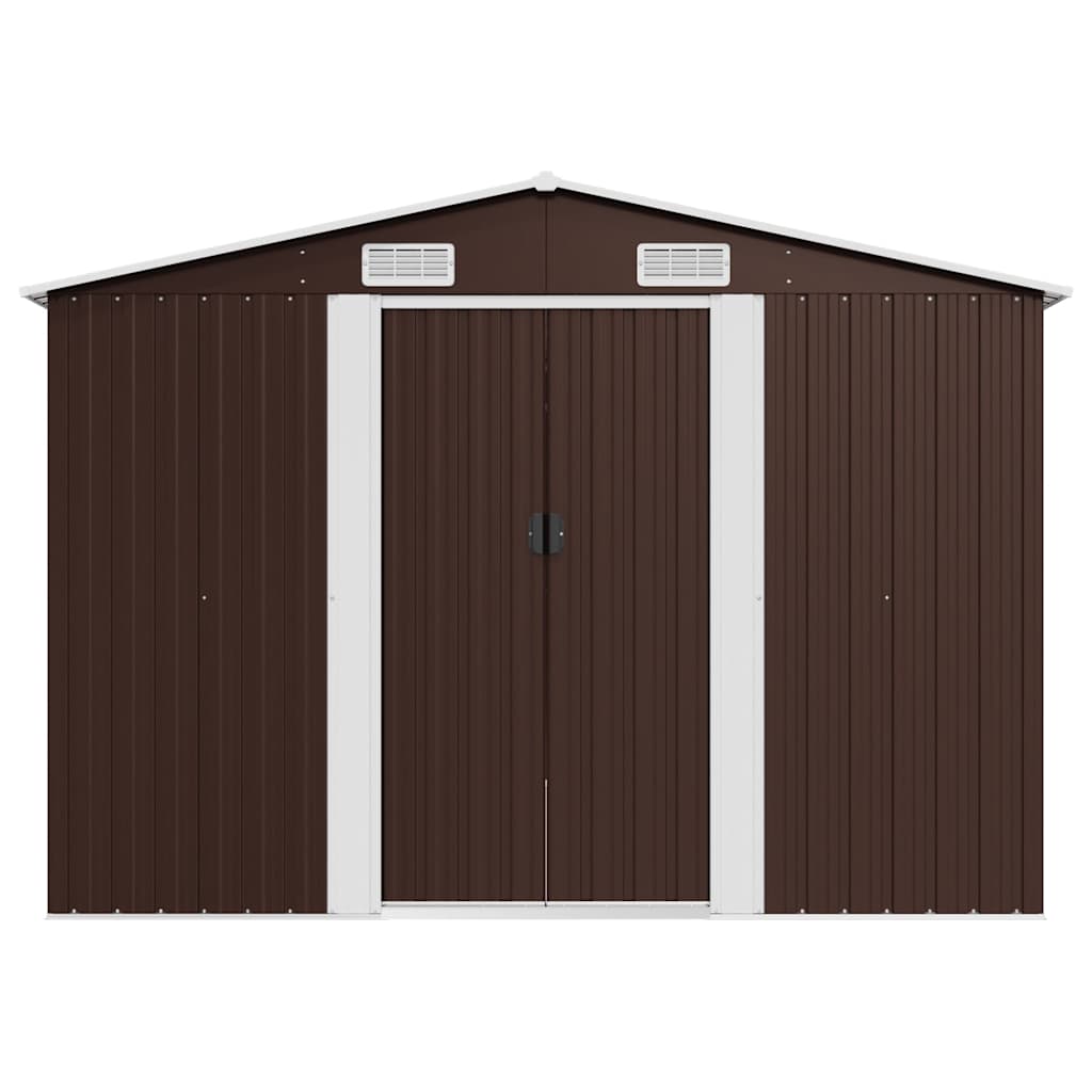 Casetta da Giardino 257x580x181 cm in Metallo Marrone