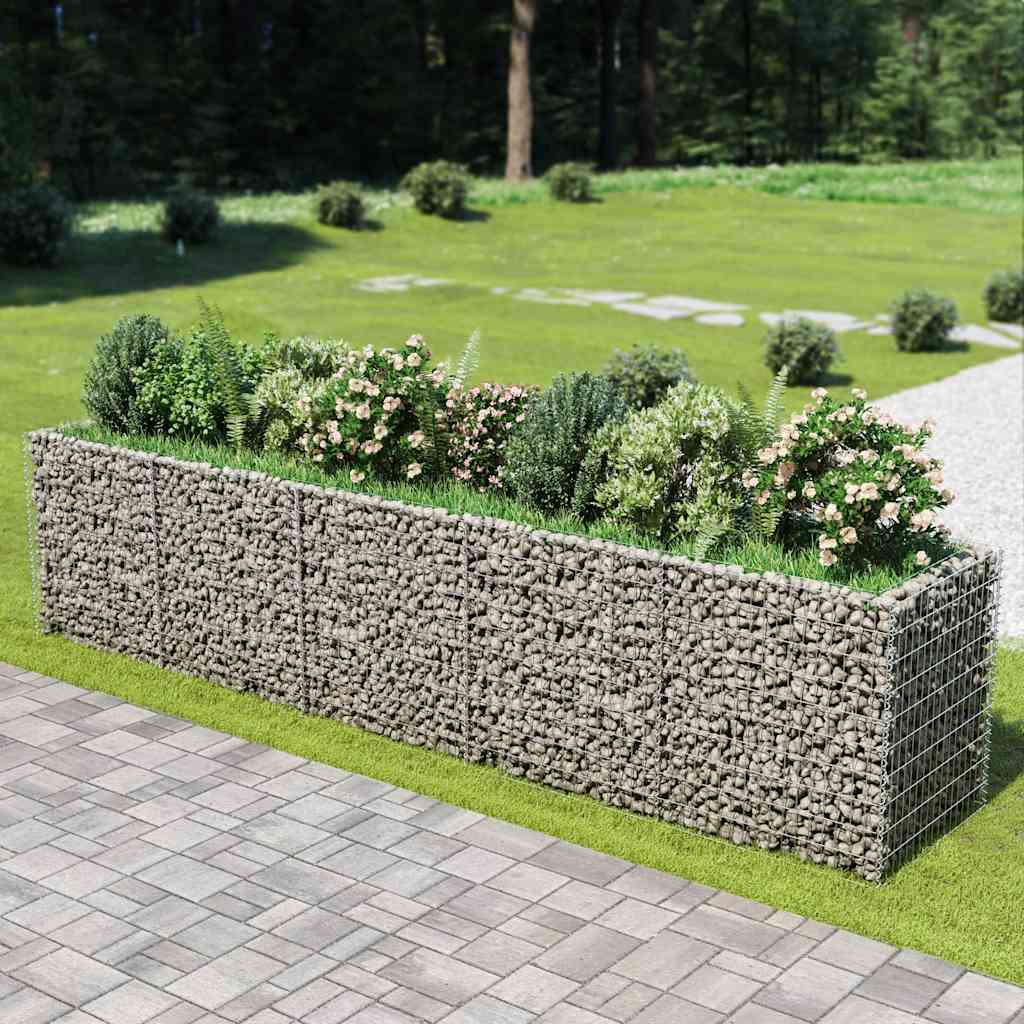 Gabbione Letto Rialzato in Acciaio Zincato 450x90x100 cm
