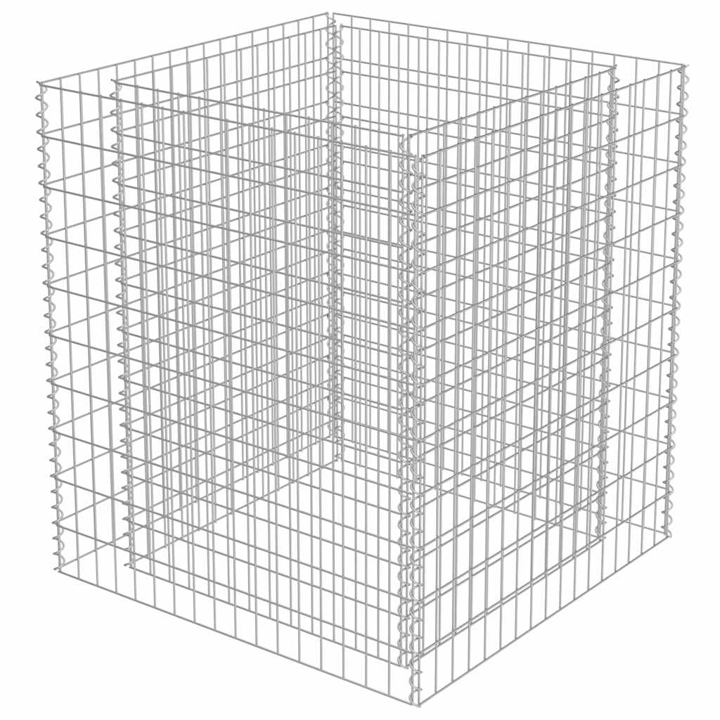 Gabbione Letto Rialzato in Acciaio Zincato 90x90x100 cm