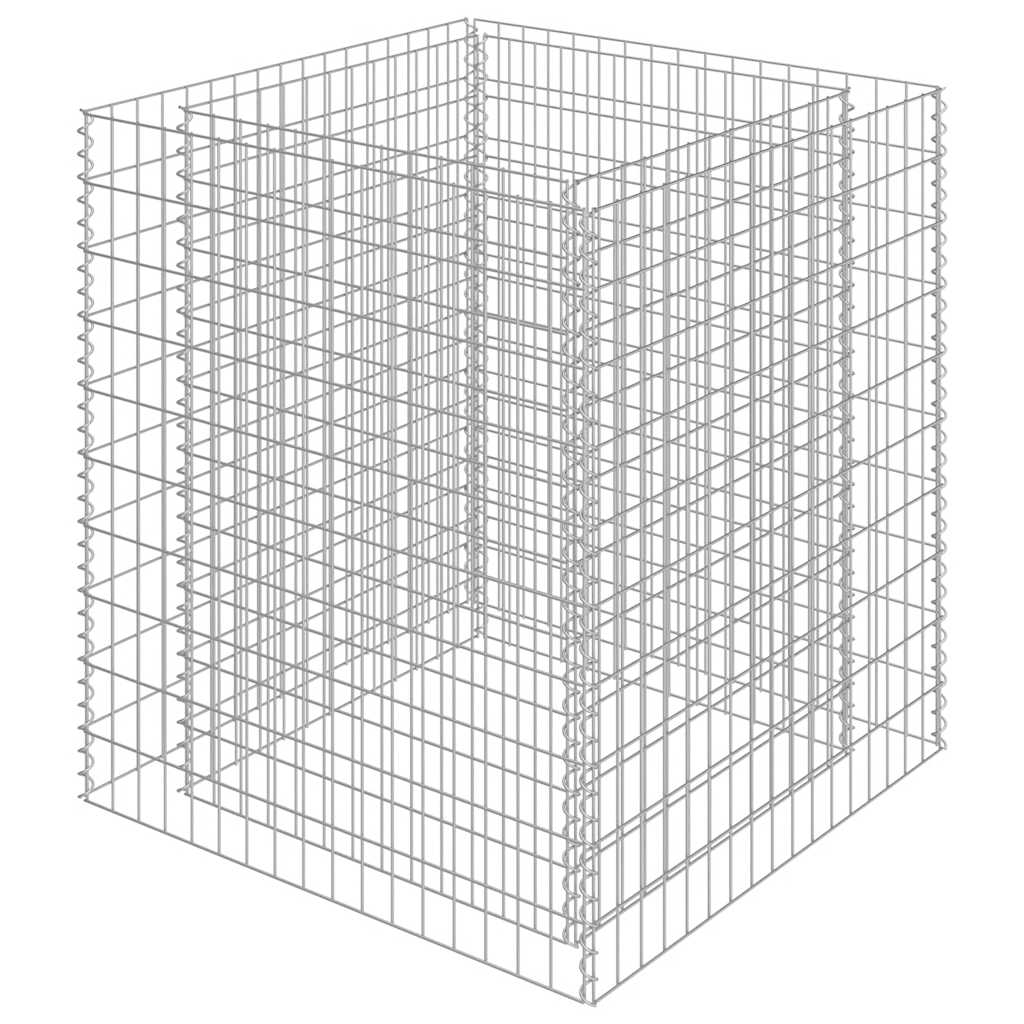 Gabbione Letto Rialzato in Acciaio Zincato 90x90x100 cm