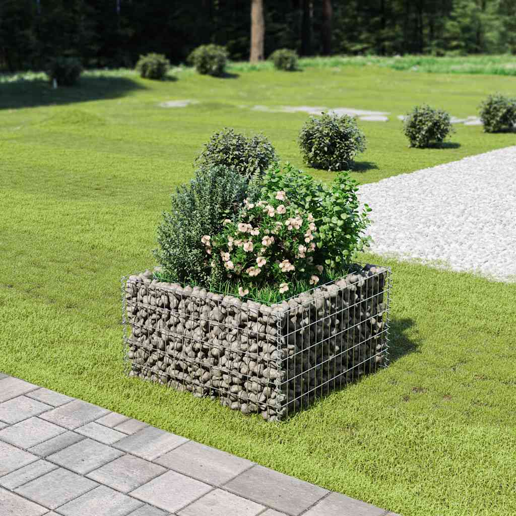 Gabbione Letto Rialzato in Acciaio Zincato 90x90x50 cm
