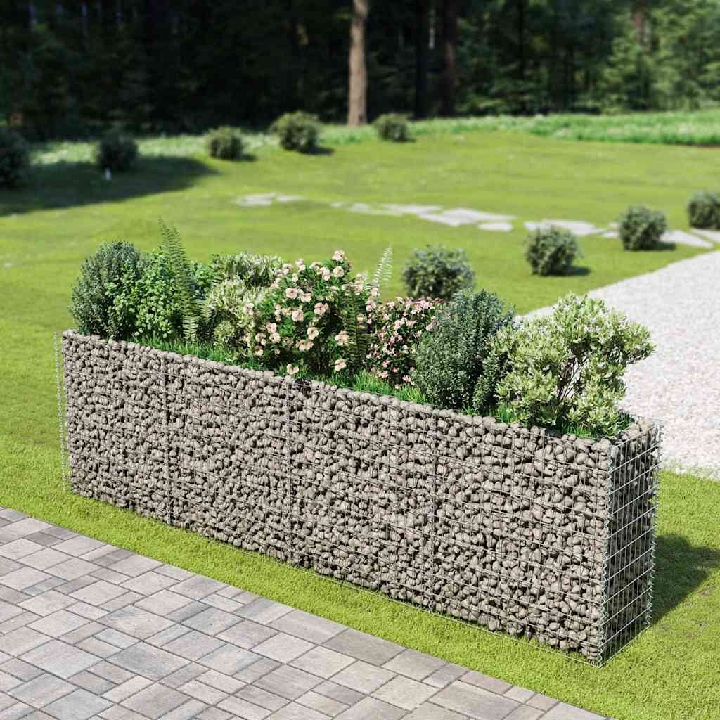 Gabbione Letto Rialzato in Acciaio Zincato 360x50x100 cm