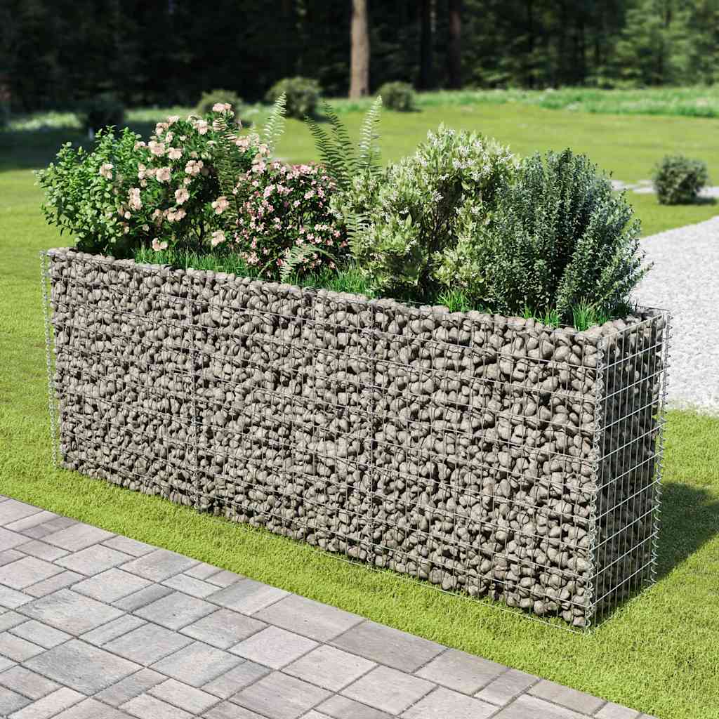 Gabbione Letto Rialzato in Acciaio Zincato 270x50x100 cm