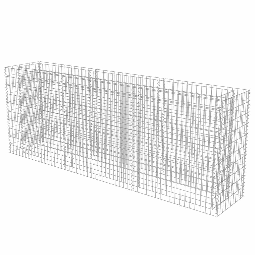 Gabbione Letto Rialzato in Acciaio Zincato 270x50x100 cm