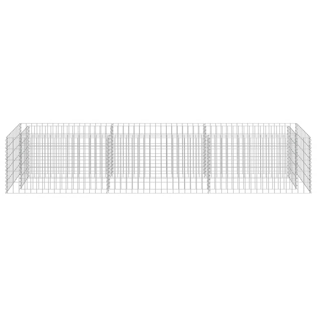 Gabbione Letto Rialzato in Acciaio Zincato 270x50x50 cm