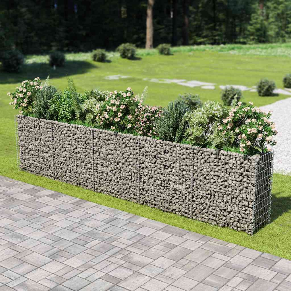 Gabbione Letto Rialzato in Acciaio Zincato 450x50x100 cm