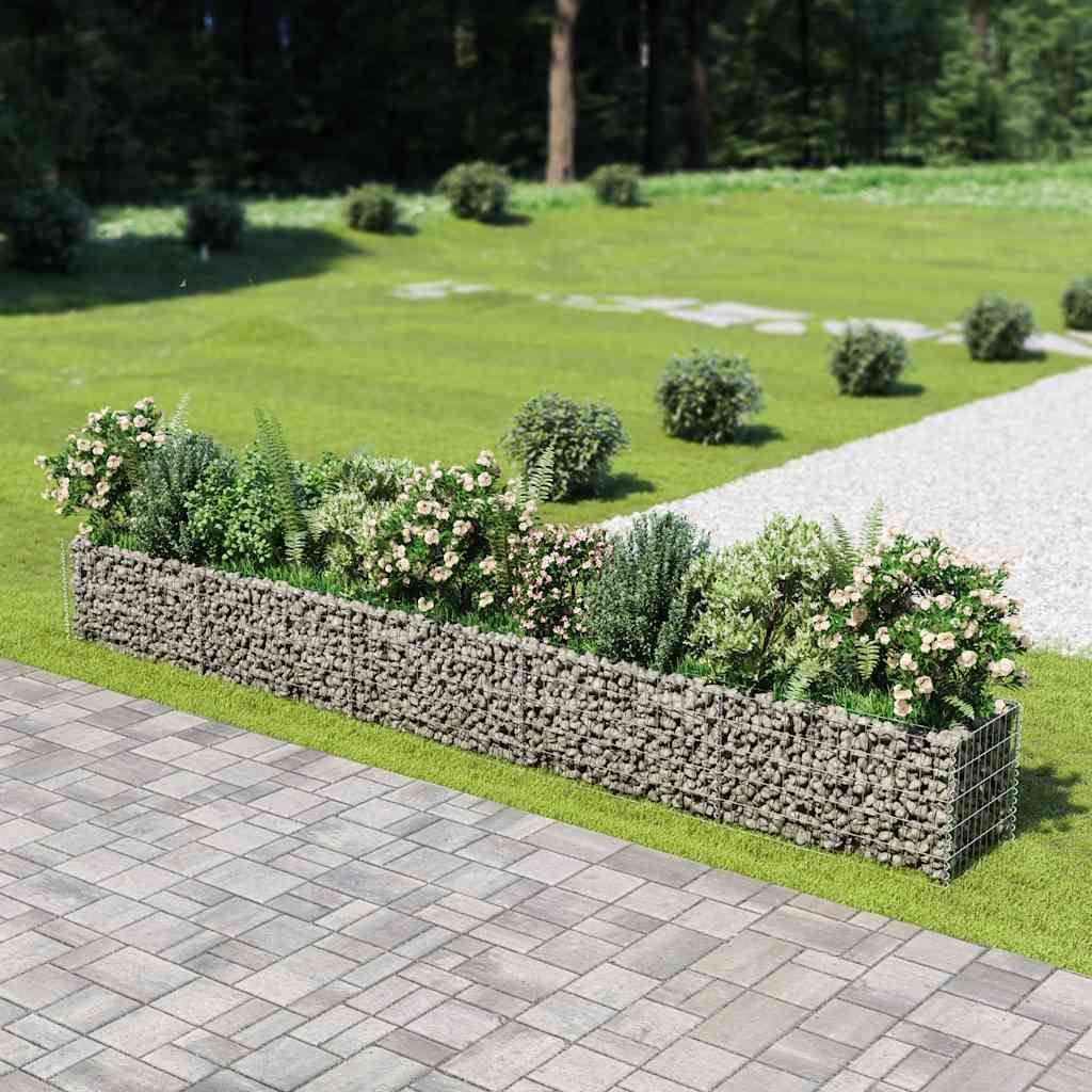 Gabbione Letto Rialzato in Acciaio Zincato 450x50x50 cm