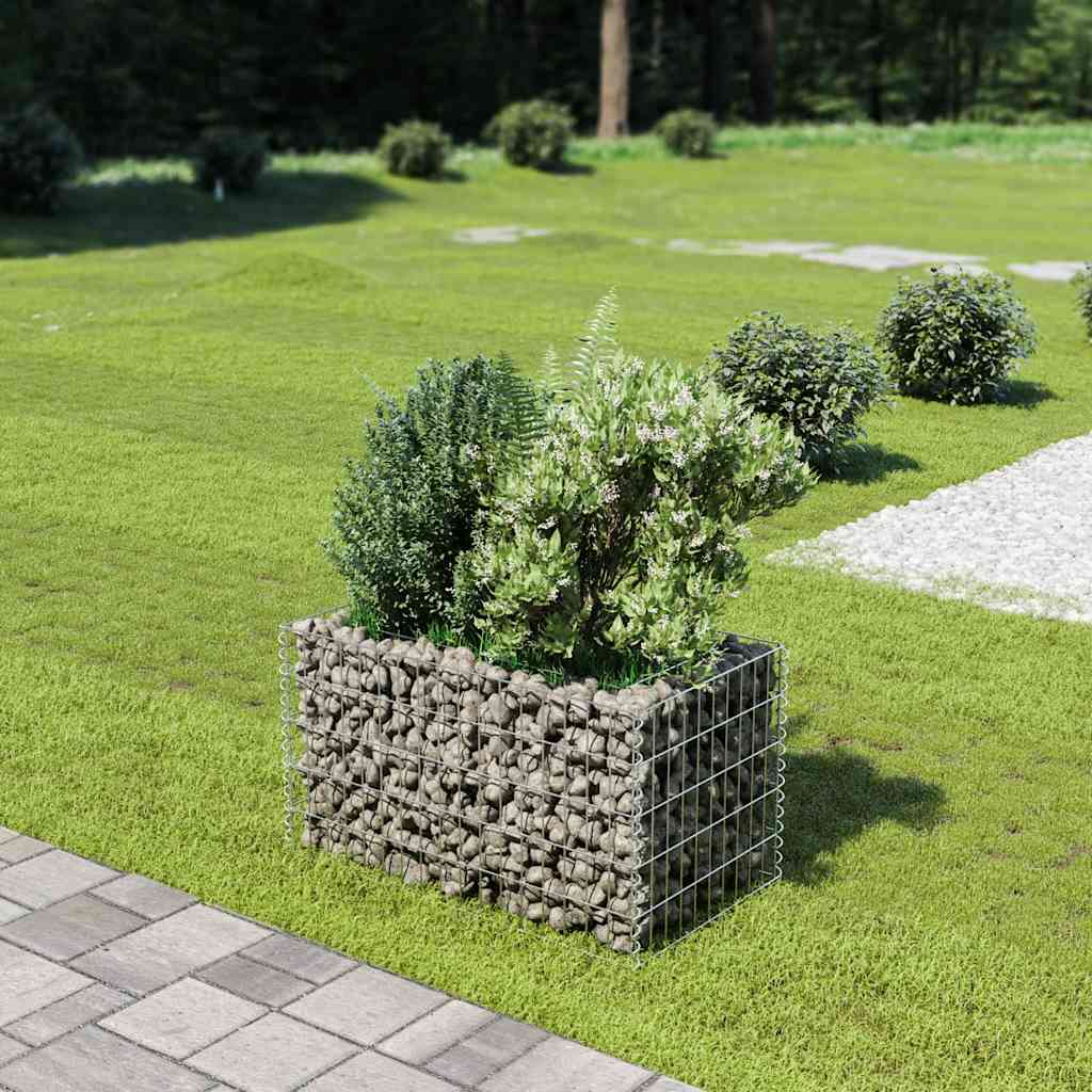 Gabbione Letto Rialzato in Acciaio Zincato 90x50x50 cm