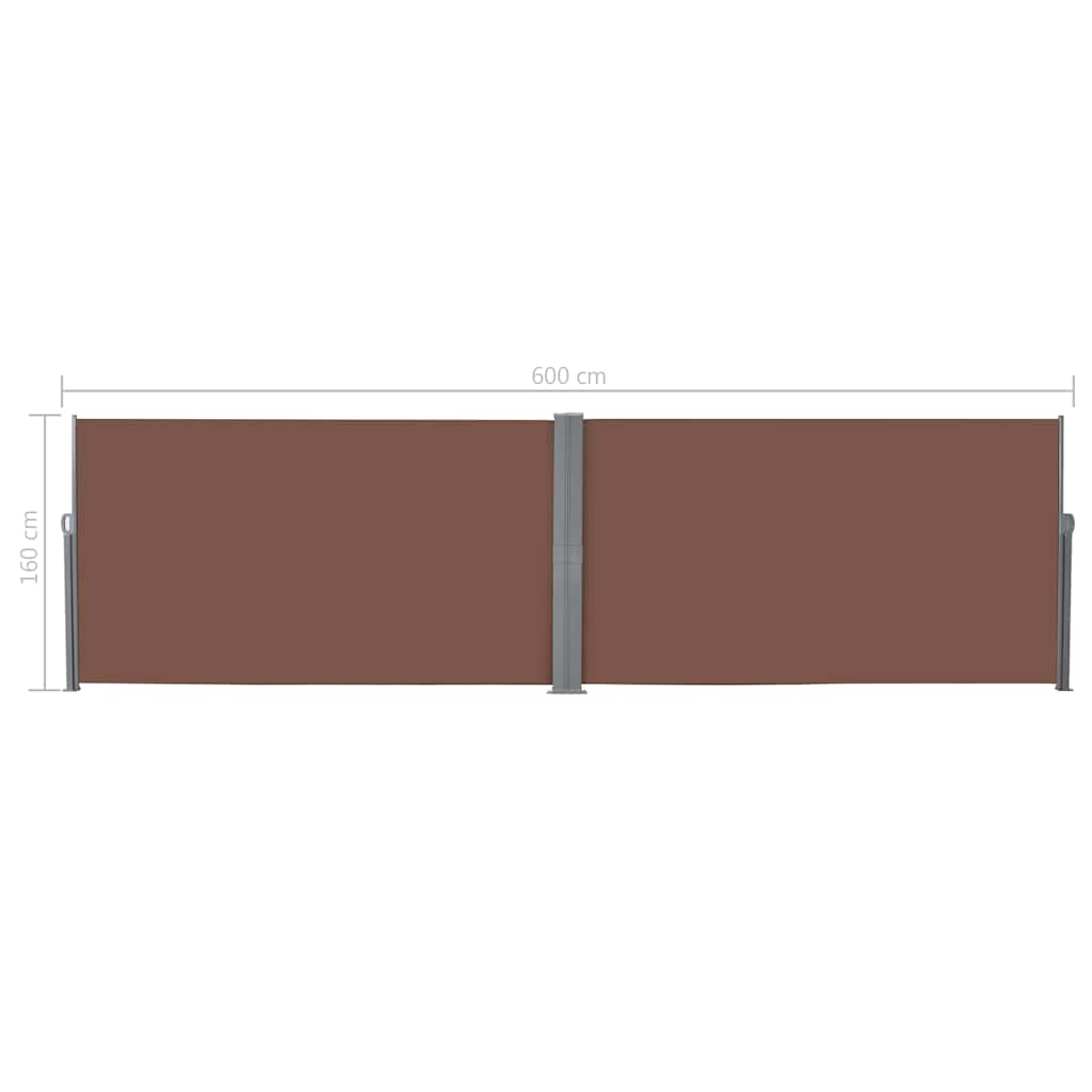 Tenda da Sole Laterale Retrattile 160x600 cm Marrone