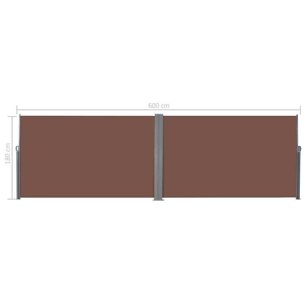 Tenda da Sole Laterale Retrattile Marrone 180x600 cm