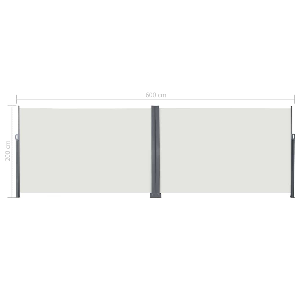 Tenda laterale retrattile Crema 600 x 200 cm Metallo