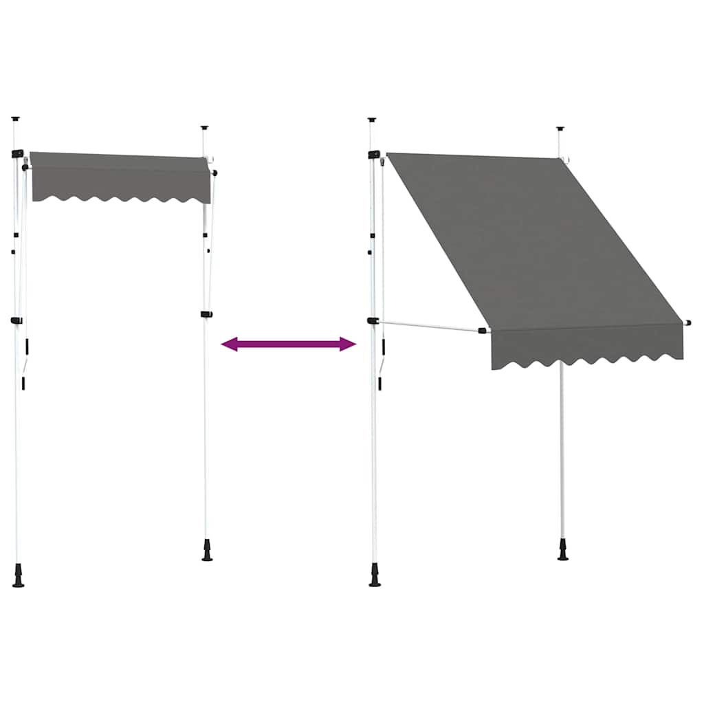 Tenda da Sole Retrattile Manuale 150 cm Antracite