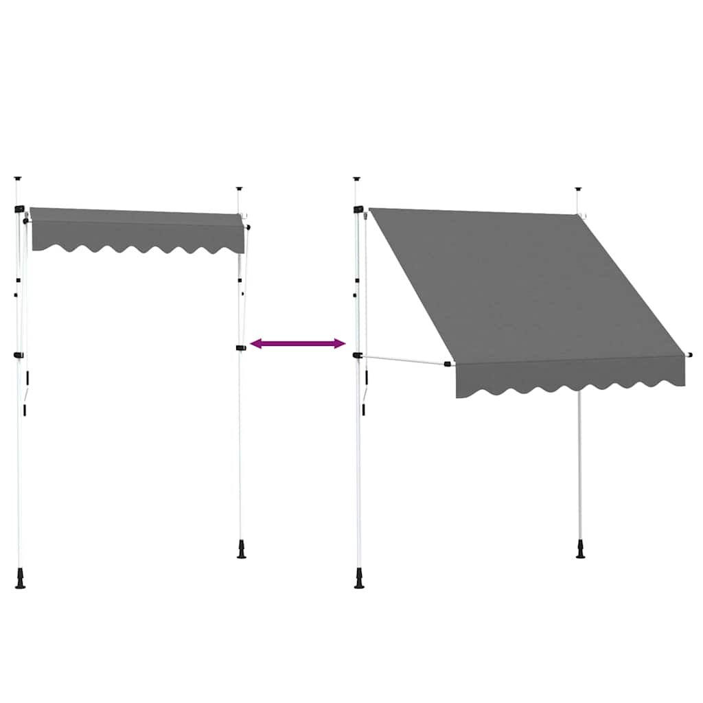 Tenda da Sole Retrattile Manuale 200 cm Antracite
