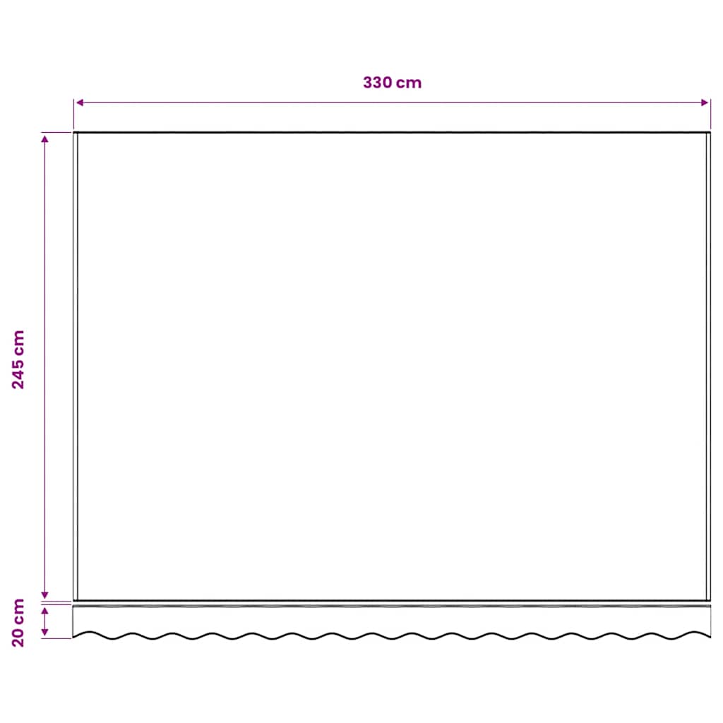 Tessuto di Ricambio per Tenda da Sole Blu e Bianco 350x250 cm