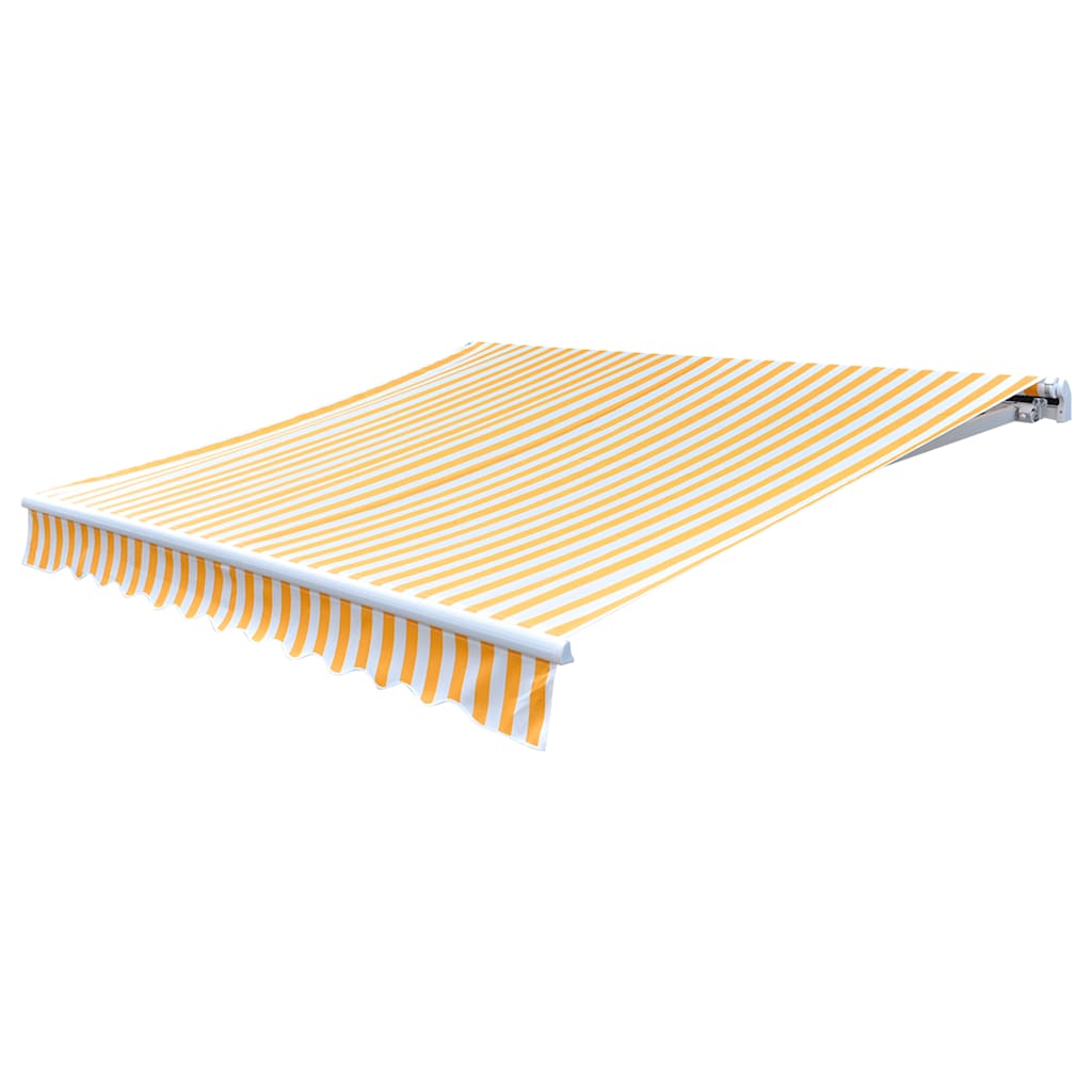 Tessuto di Ricambio per Tenda da Sole Arancione e Bianco 450x300 cm Poliestere