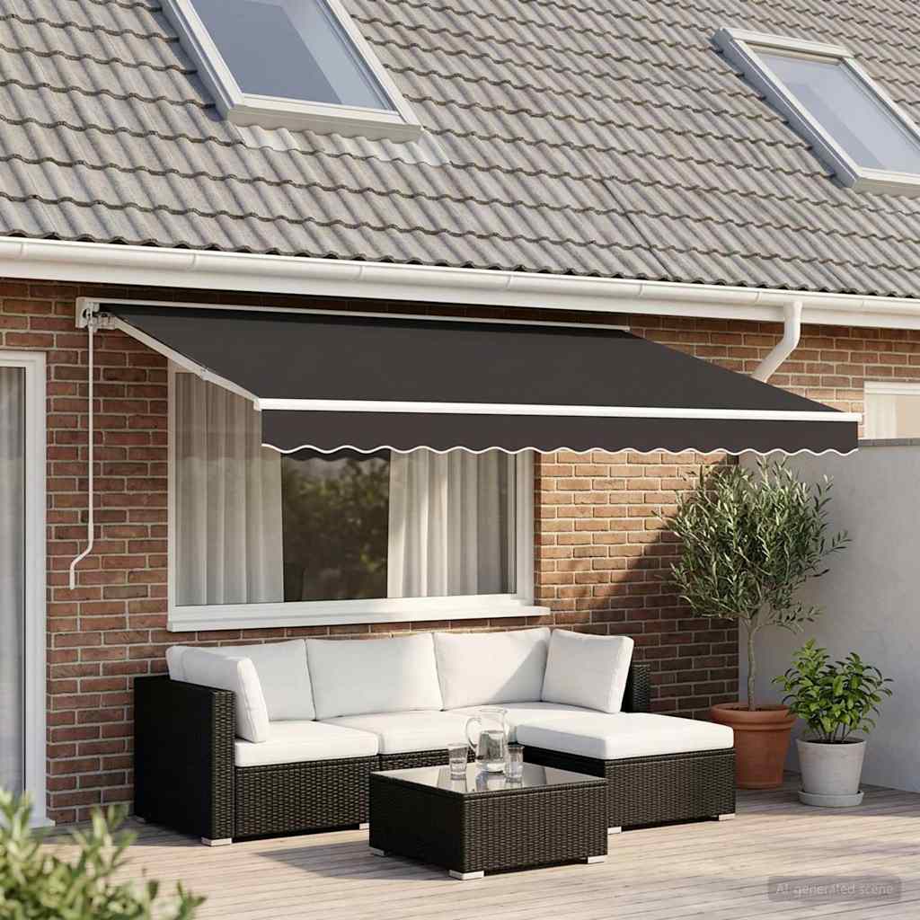 Tessuto di Ricambio per Tenda da Sole Grigio 500x300 cm Poliestere