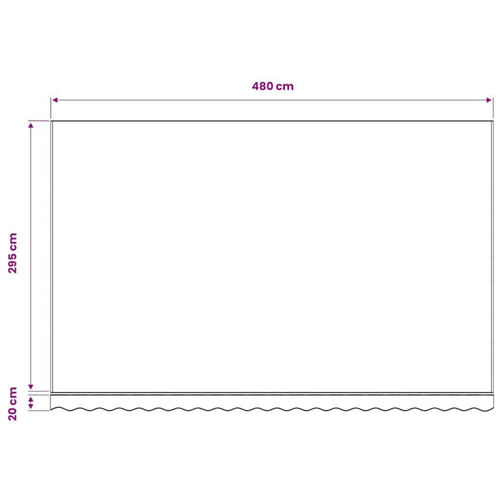 Tessuto di Ricambio per Tenda da Sole Grigio 500x300 cm Poliestere