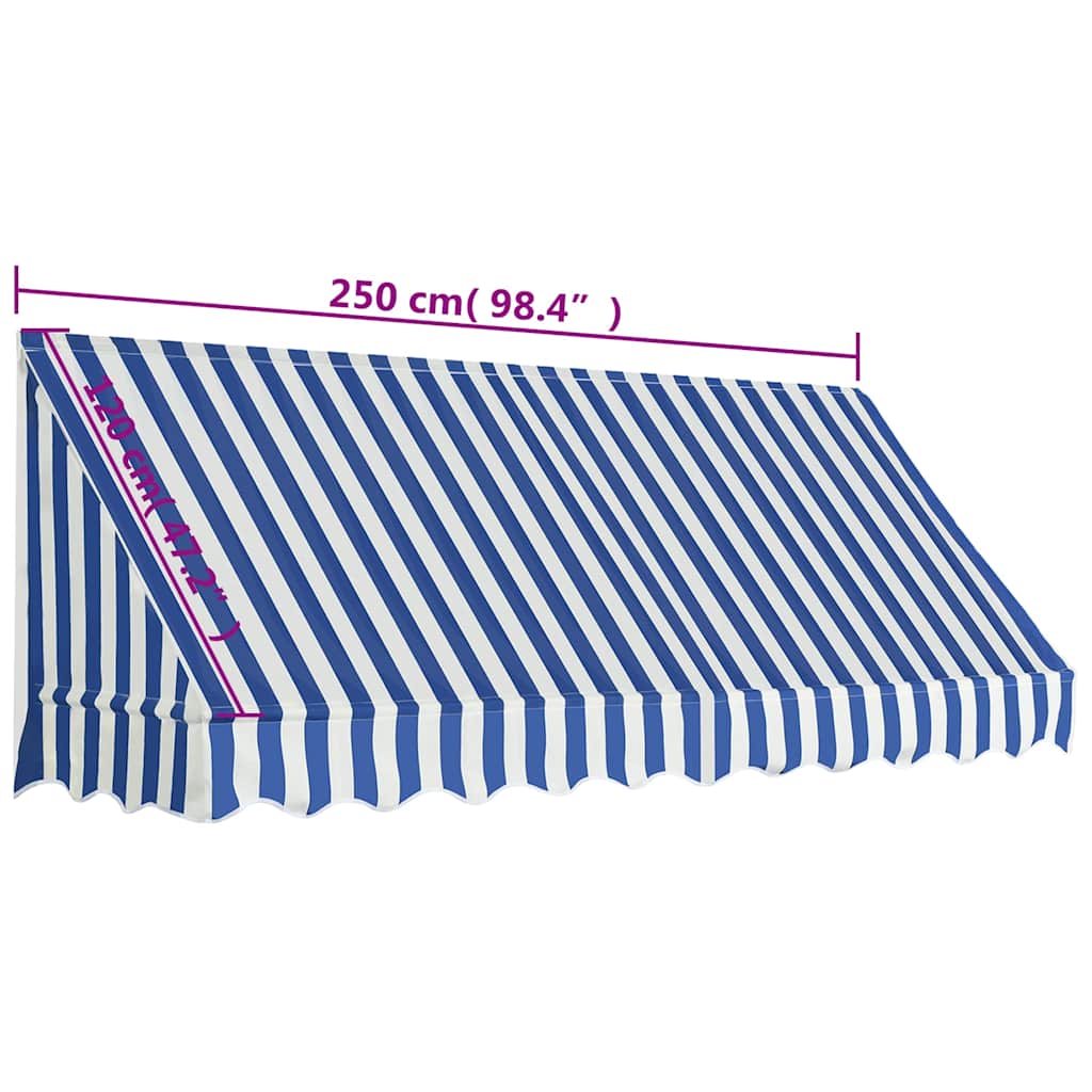 Tenda da Sole per Bistrò 250x120 cm Blu e Bianca