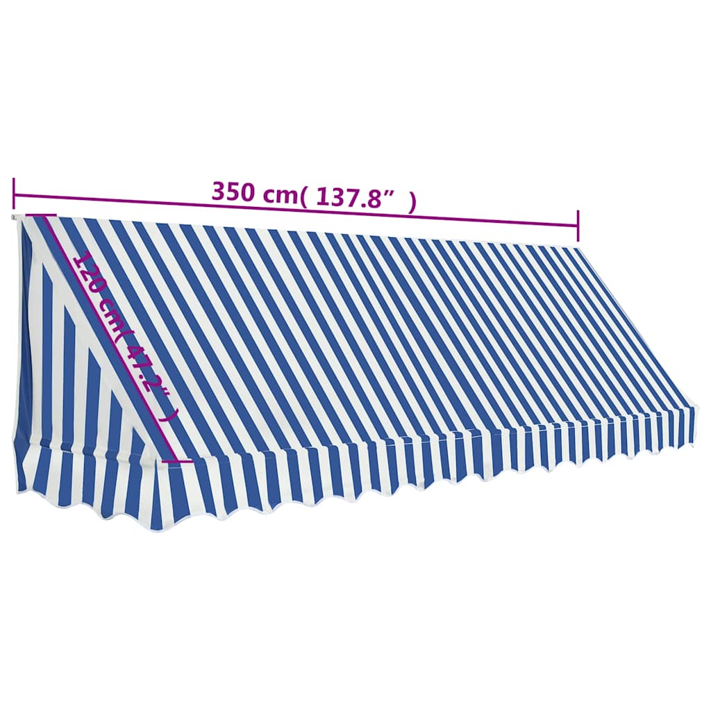 Tenda da Sole per Bistrò 350x120 cm Blu e Bianca