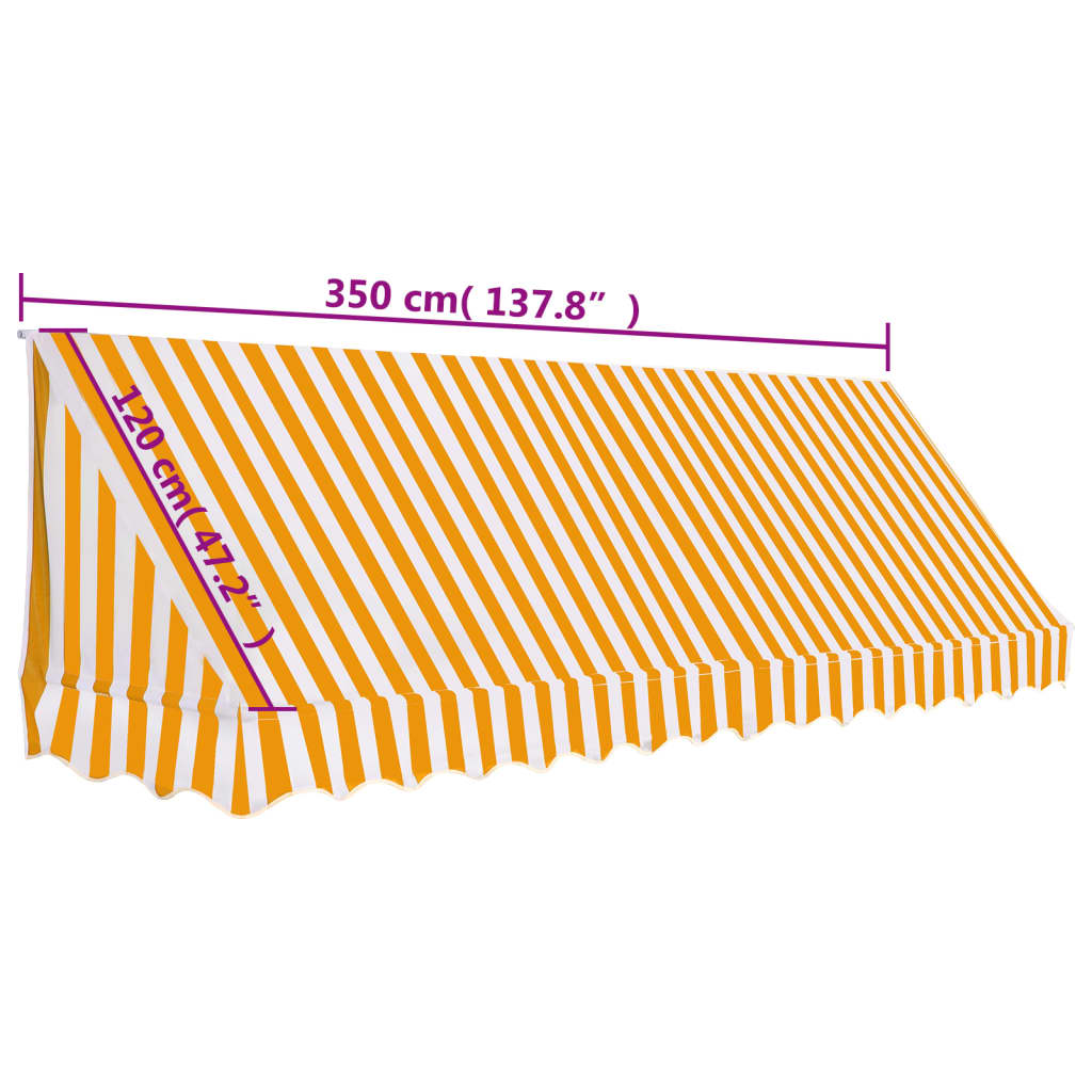 Tenda da Sole per Bistrò 350x120 cm Arancione e Bianca