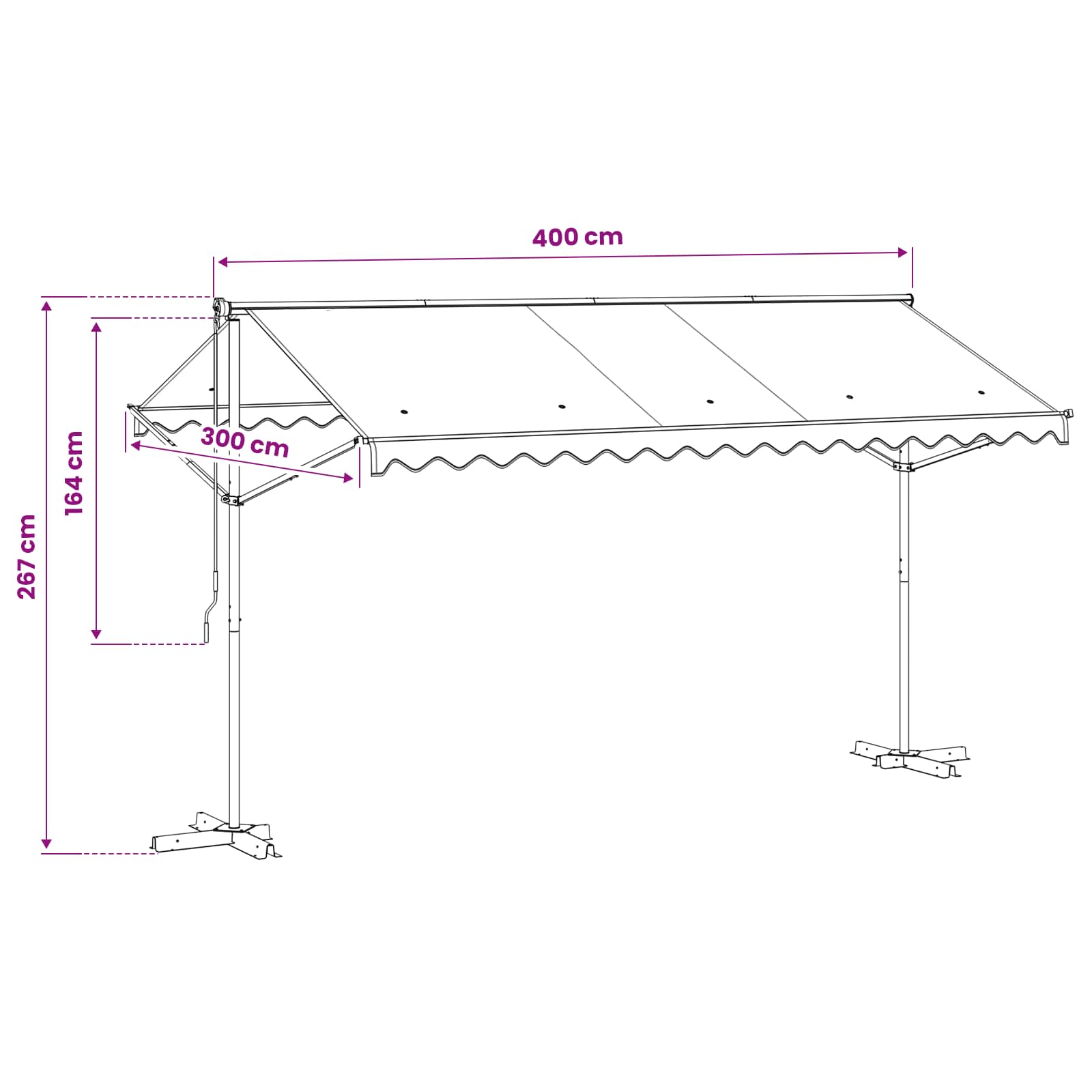 Gazebo Impermeabile Crema 4x3 m per Patio e Giardino