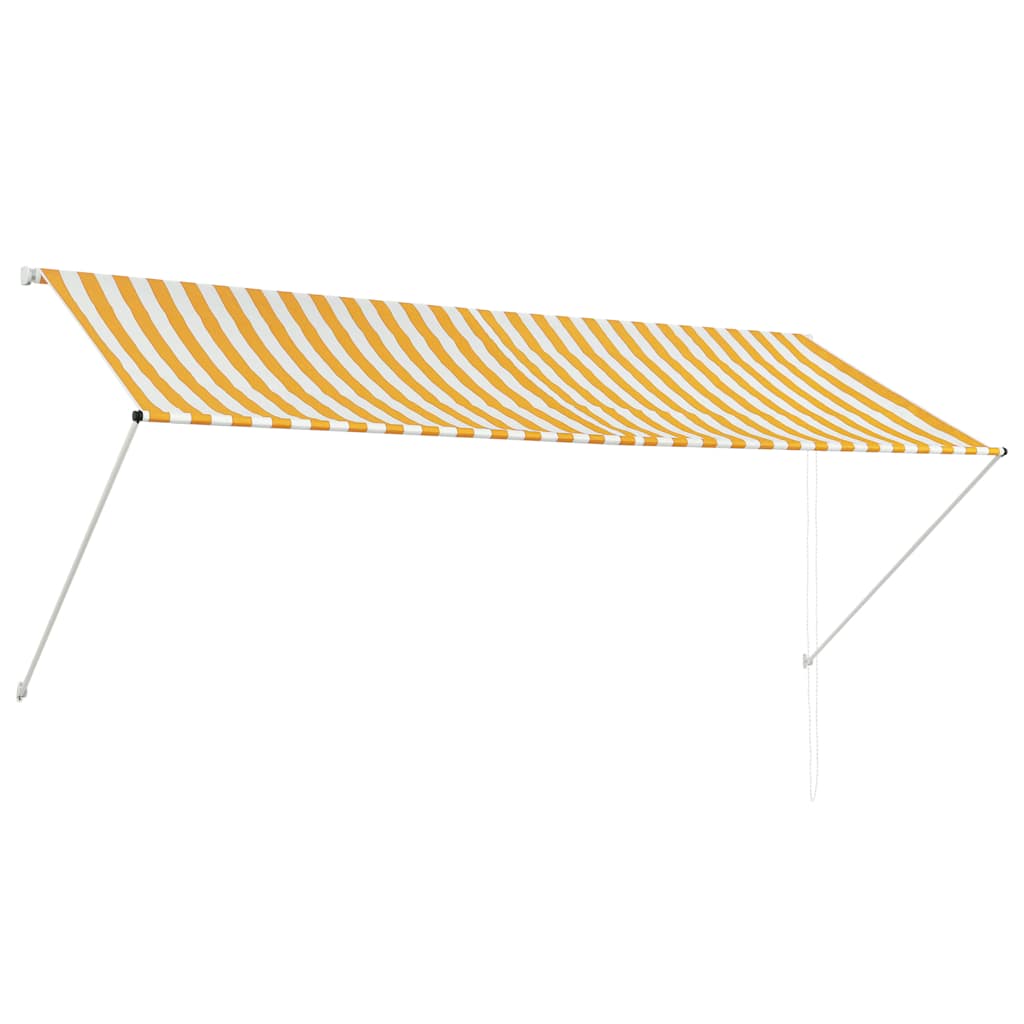 Tenda da Sole Retrattile 300x150 cm Giallo e Bianco