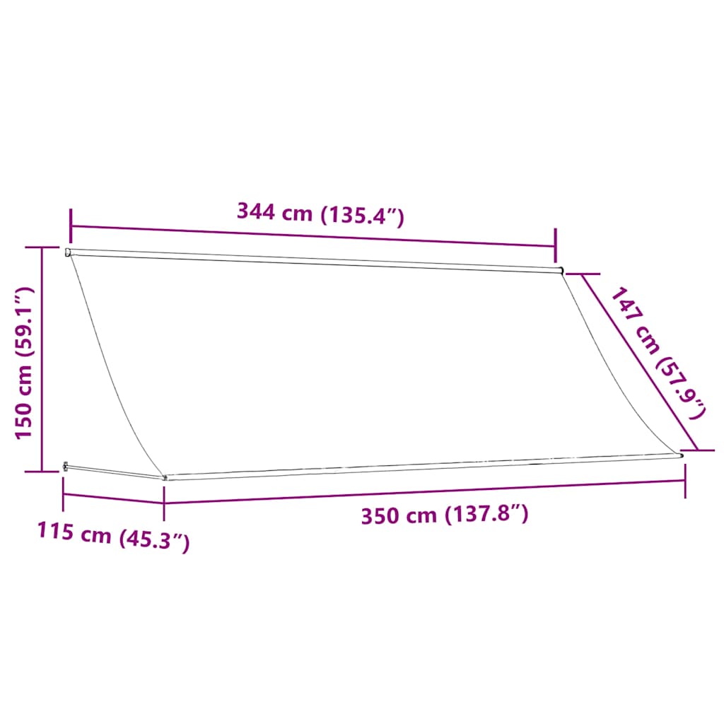Tenda da Sole Retrattile 350x150 cm Antracite