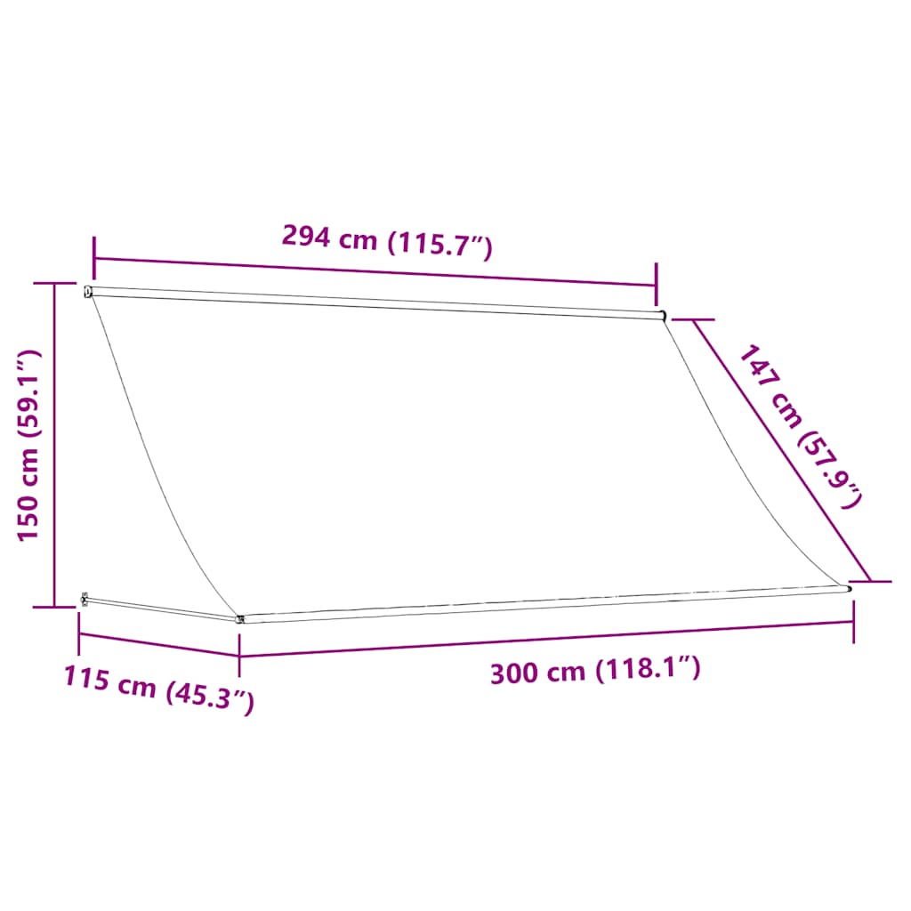 Tenda da Sole Retrattile 300x150 cm Crema