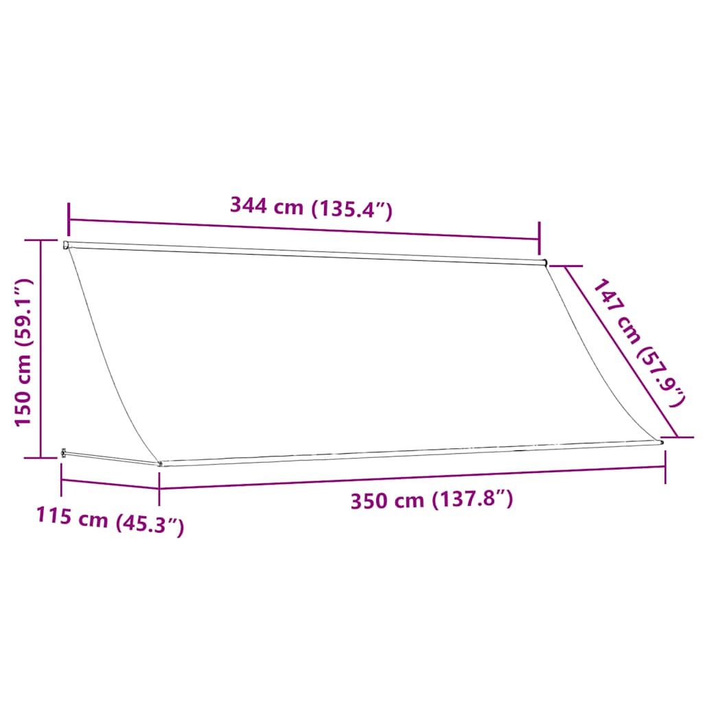 Tenda da Sole Retrattile 350x150 cm Crema