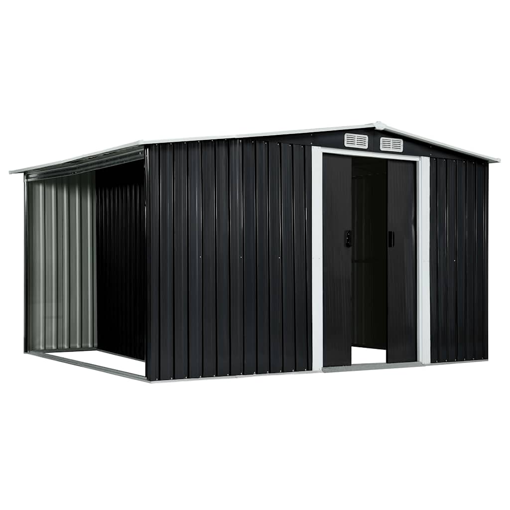 Capanno con Porte Scorrevoli Antracite 329,5x131x178cm Acciaio