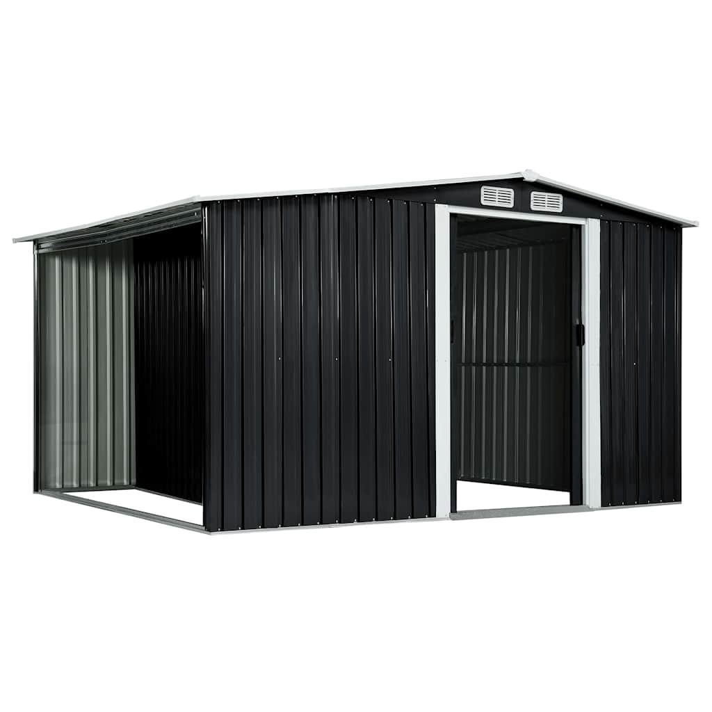 Capanno con Porte Scorrevoli Antracite 329,5x131x178cm Acciaio
