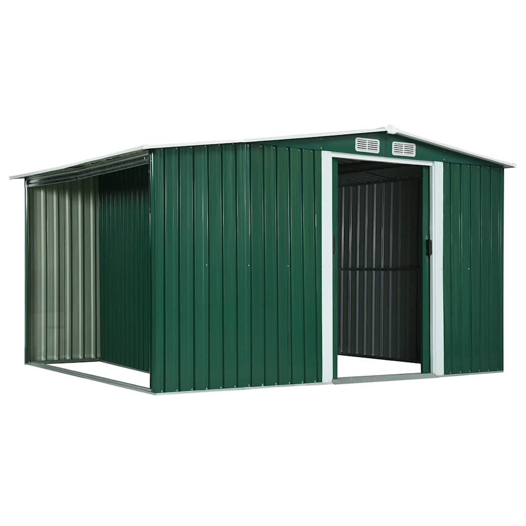 Capanno con Porte Scorrevoli Verde 329,5x131x178 cm in Acciaio