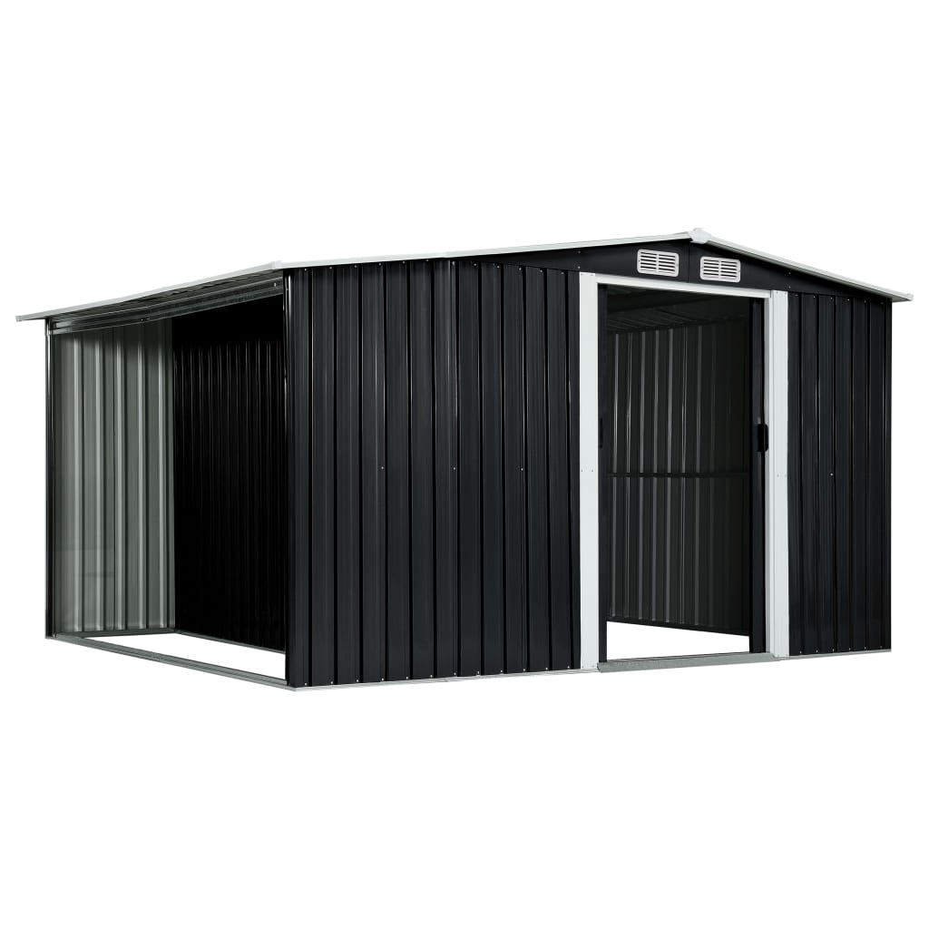 Capanno con Porte Scorrevoli Antracite 329,5x205x178 cm Acciaio