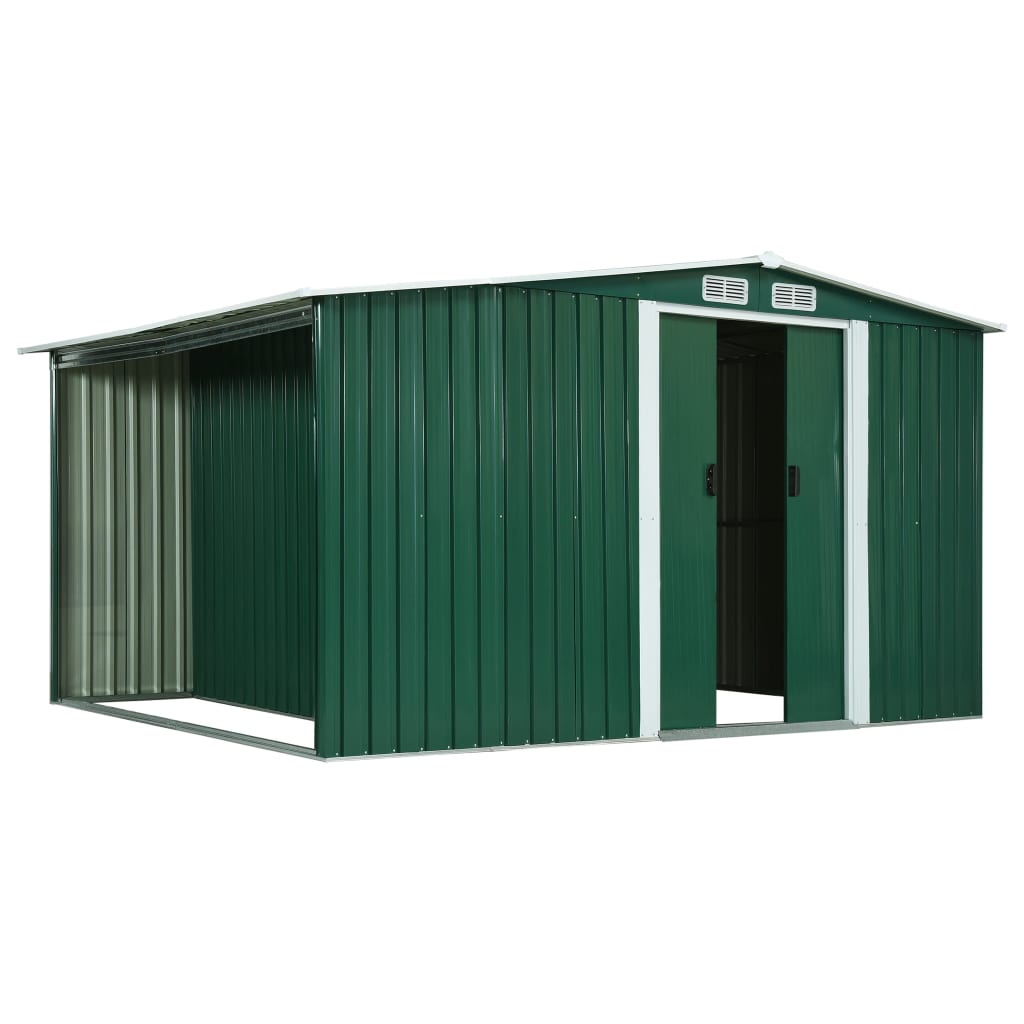 Capanno con Porte Scorrevoli Verde 329,5x205x178 cm Acciaio