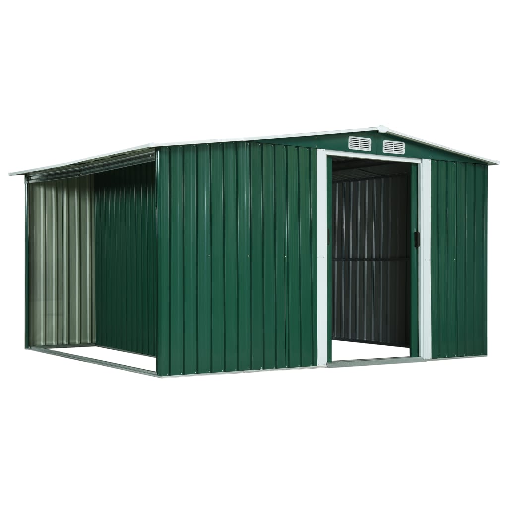 Capanno con Porte Scorrevoli Verde 329,5x205x178 cm Acciaio