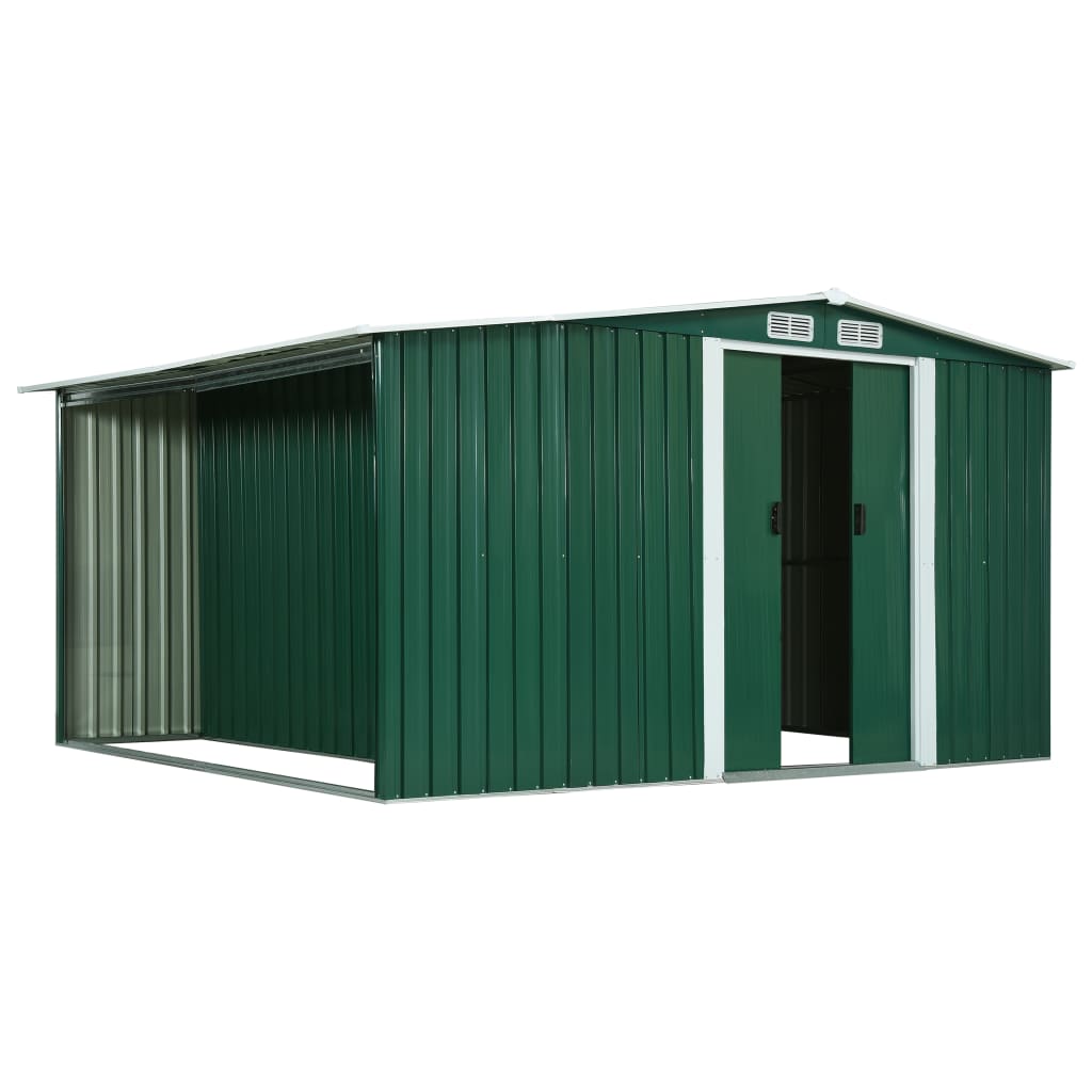 Capanno con Porte Scorrevoli Verde 329,5x312x178 cm in Acciaio