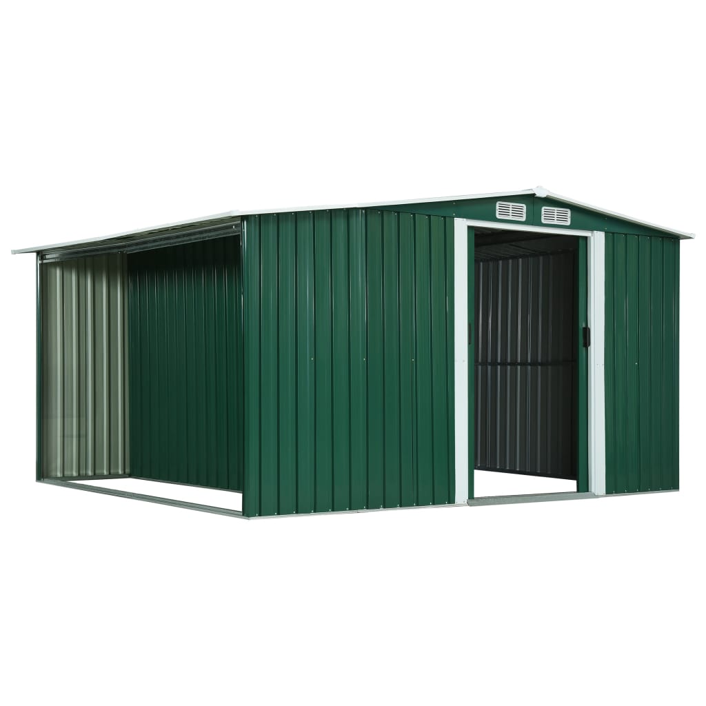 Capanno con Porte Scorrevoli Verde 329,5x312x178 cm in Acciaio