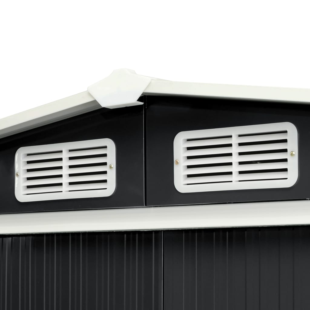Capanno con Porte Scorrevoli Antracite 386x131x178cm Acciaio
