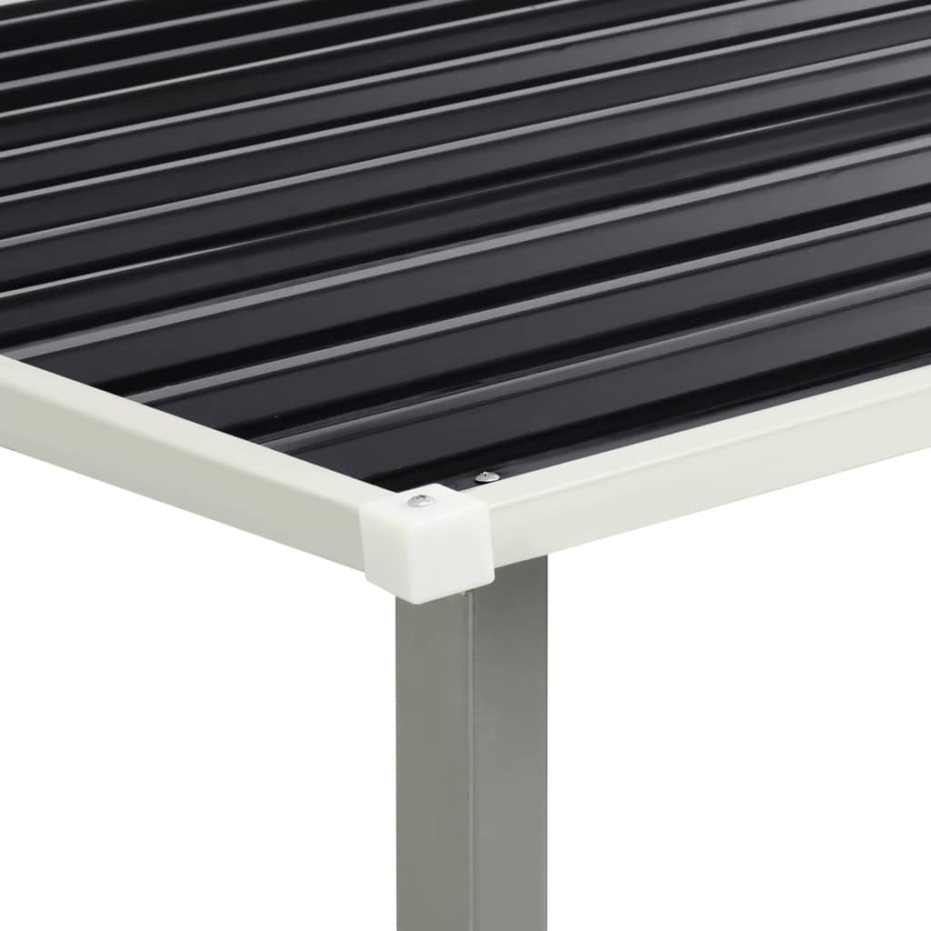 Capanno con Porte Scorrevoli Antracite 386x131x178cm Acciaio