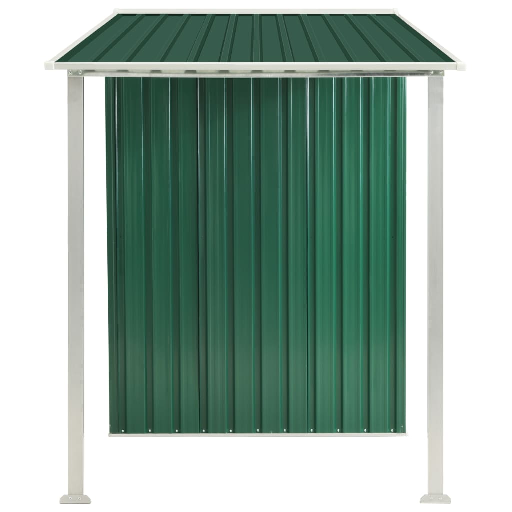 Capanno Giardino Porte Scorrevoli Verde 386x131x178 cm Acciaio
